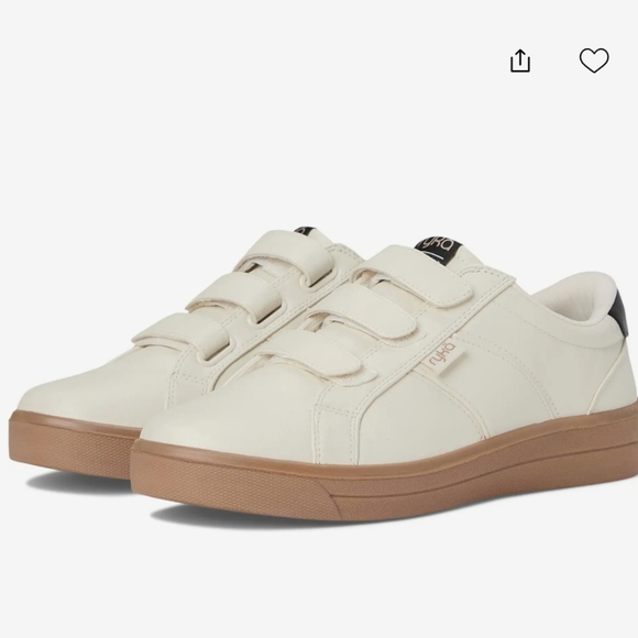Ryka Shoes - Ryka Cream Athletic Shoes with Tan Sole